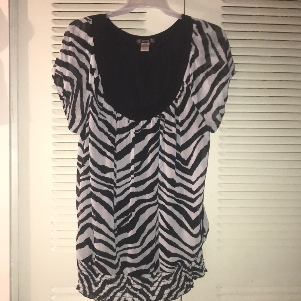 Trixxi black & white stripe blouse